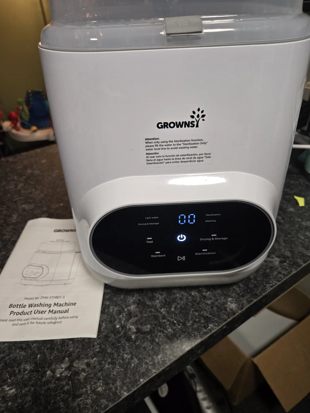 Grownsy White Bottle Washing Machine - Automatic Sterilizer and Dryer